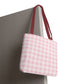 Pastel Pink Gingham Checkered Canvas Everyday Tote