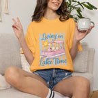 Living on Lake Time" Pontoon T-Shirt