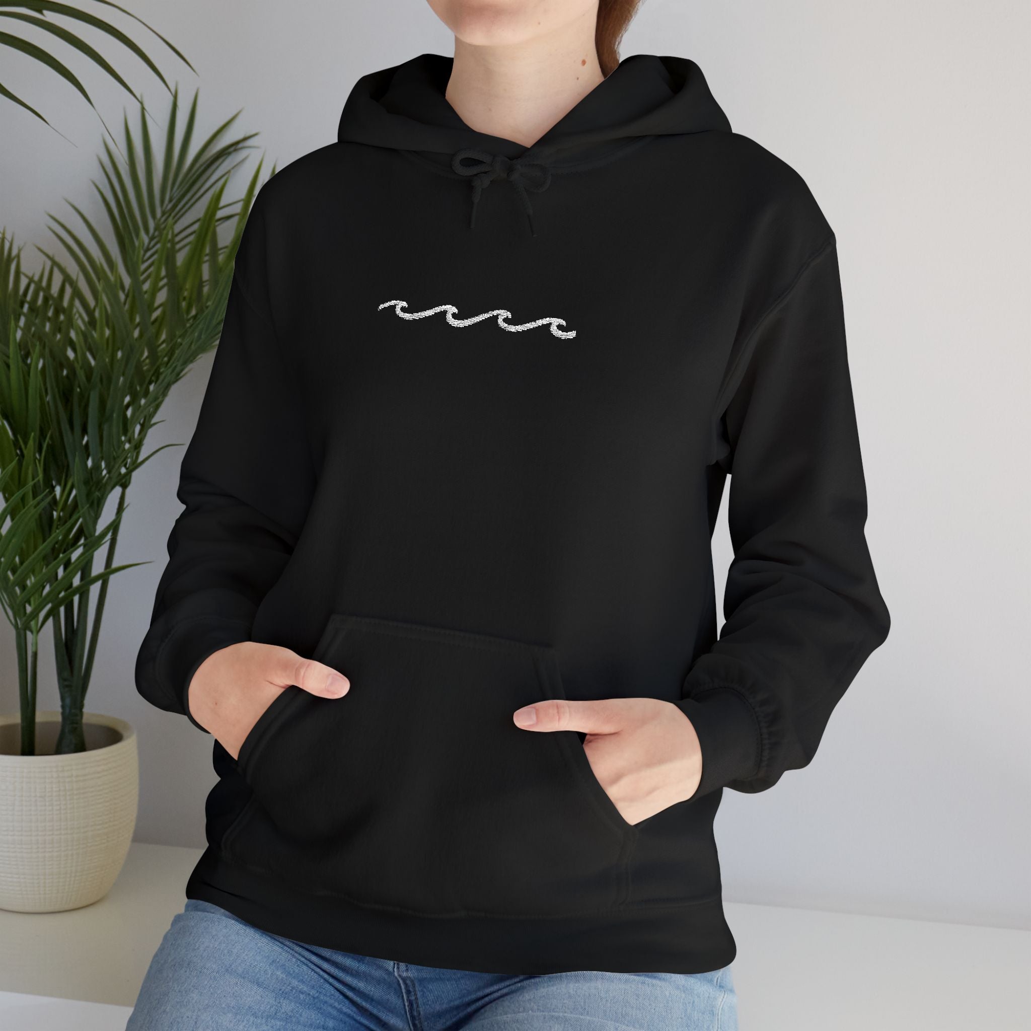 Embroidered Wave Hoodie
