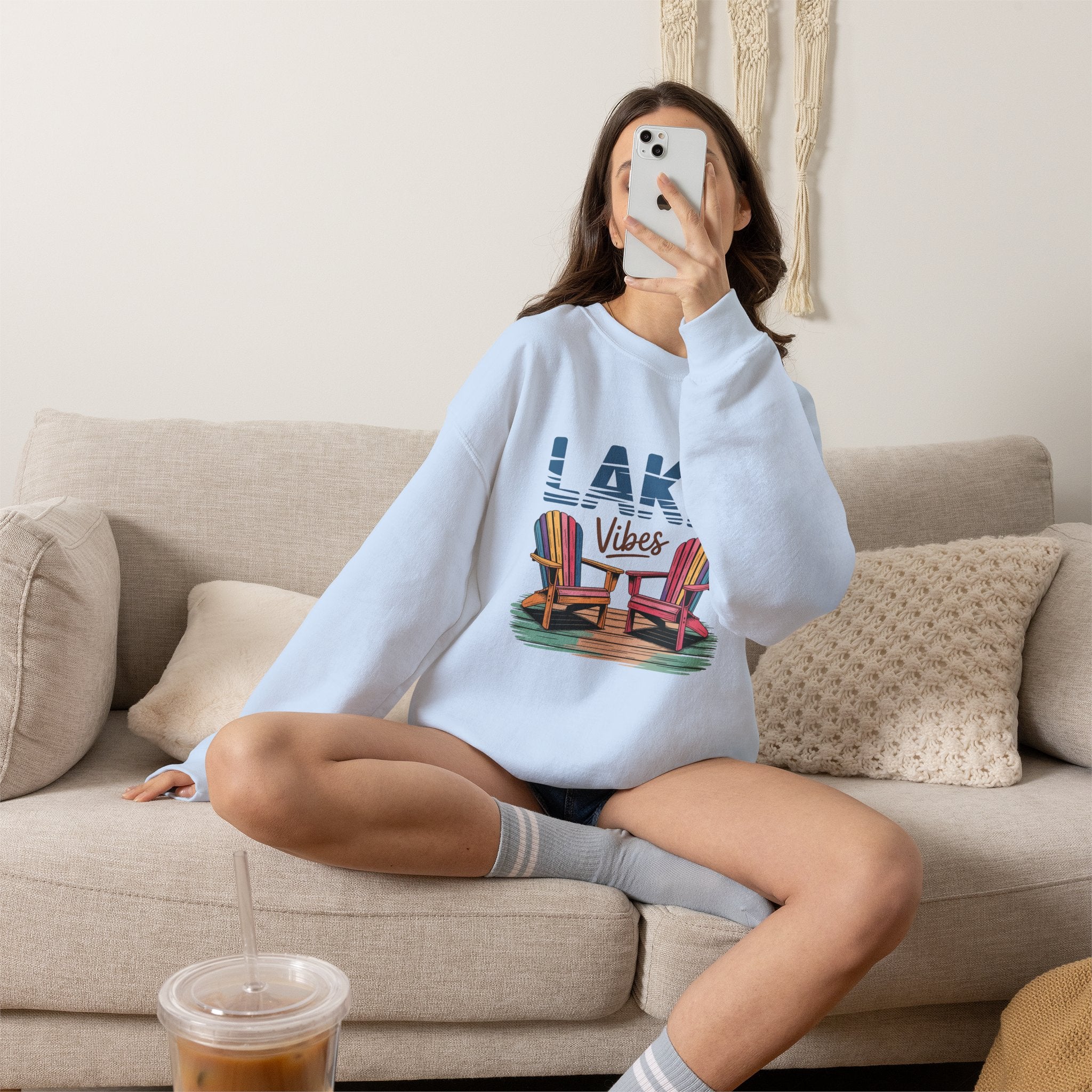 Lake Vibes Adirondack Chairs Crewneck