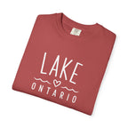 Lake Ontario Tee with Hand-Drawn Heart & Wave Graphic