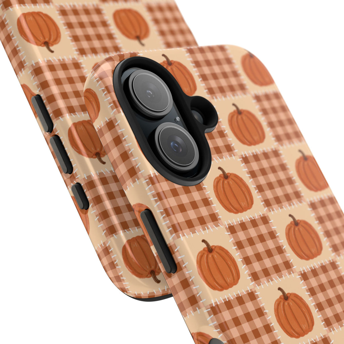 Pumpkin Plaid Tough Phone Case for Fall Harvest Mornings