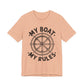 Nautical "My Boat My Rules" Graphic Tee — Captain Wheel Shirt for Boaters