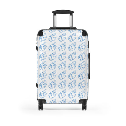 Light Blue Seashell Pattern Suitcase - Beach Travel Carry-On
