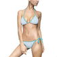Striped Blue Triangle Bikini — Women’s Tie-Side Swimsuit