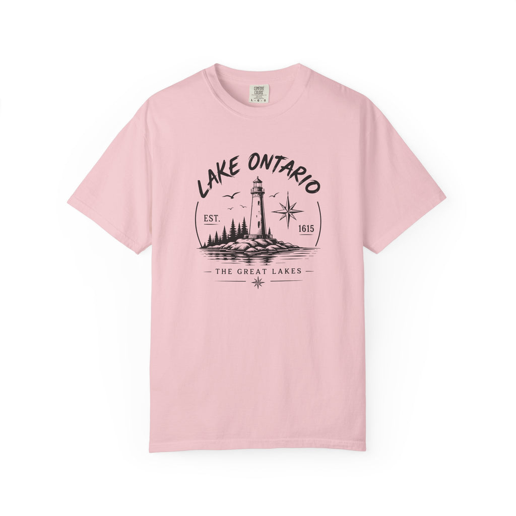 Lake Ontario Lighthouse Tee, Vintage Great Lakes Nautical Print