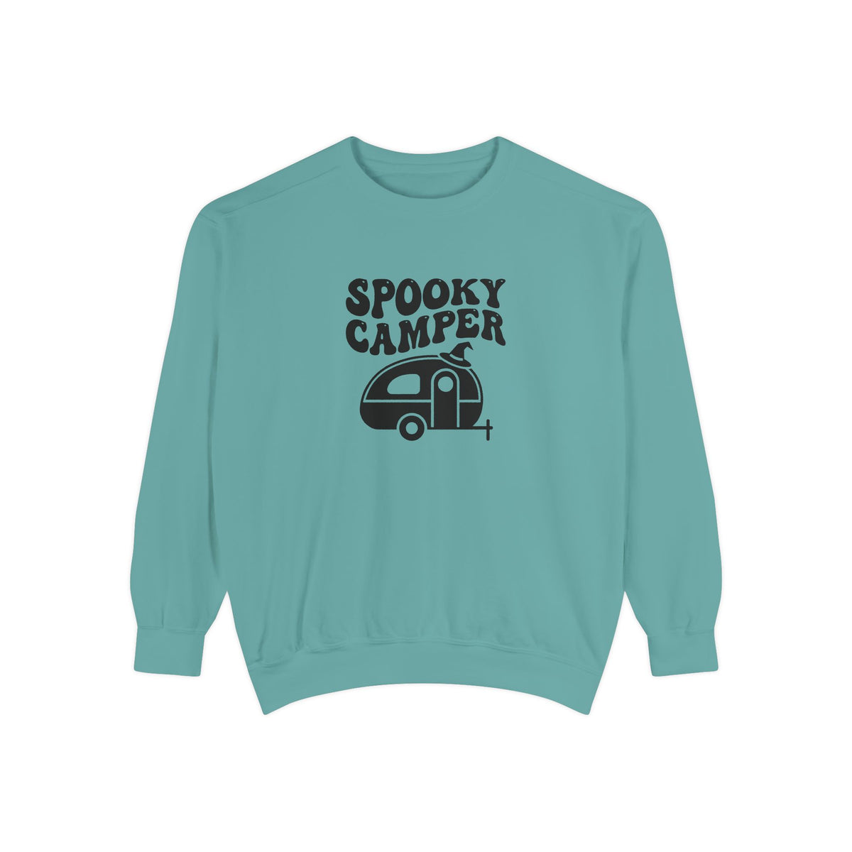 Spooky Camper Sweatshirt: Retro Trailer Halloween Pullover