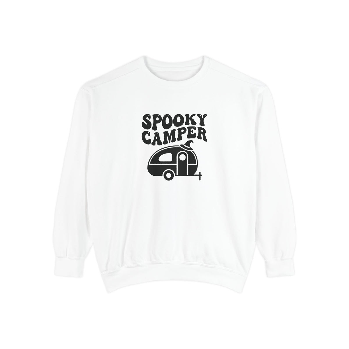 Spooky Camper Sweatshirt: Retro Trailer Halloween Pullover