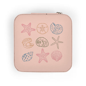 Sea Shell Jewelry Travel Case: Compact Pink Organizer