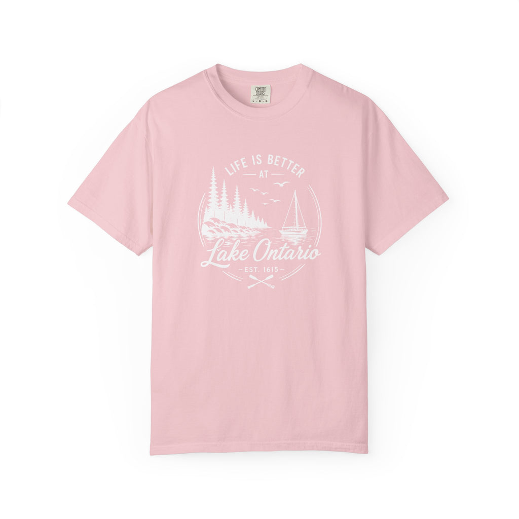 Lake Ontario Tee, Life Is Better at the Lake Sailboat Graphic