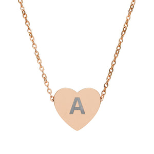 Engraved Heart Necklace: Personalized Initial Pendant