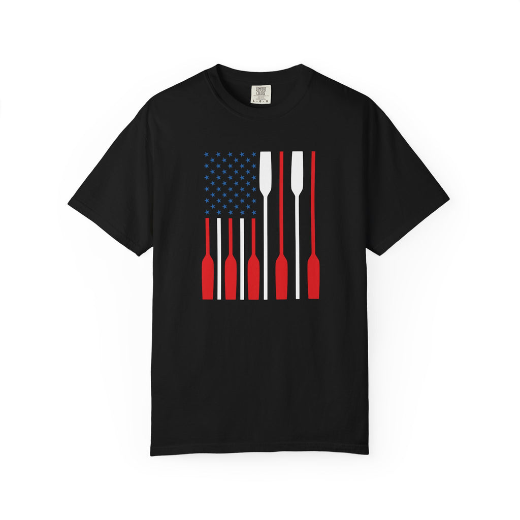 Rowing Oars American Flag T-Shirt