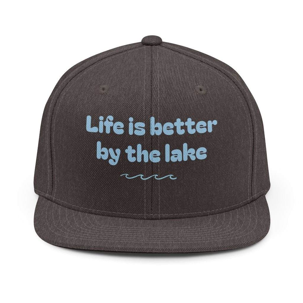 "Life Is Better By The Lake" Embroidered Snapback Cap