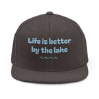 "Life Is Better By The Lake" Embroidered Snapback Cap