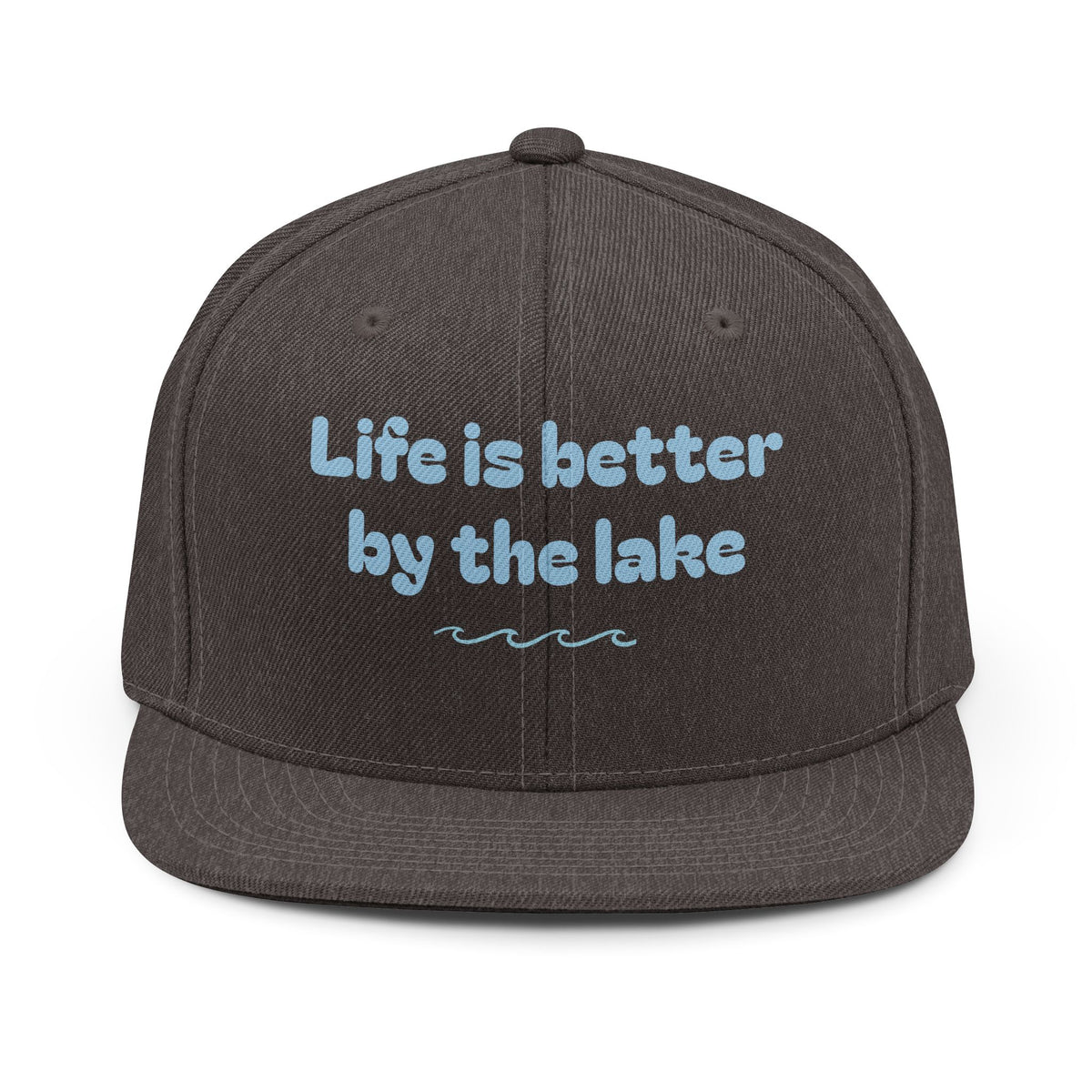 "Life Is Better By The Lake" Embroidered Snapback Cap
