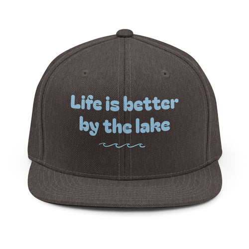 "Life Is Better By The Lake" Embroidered Snapback Cap