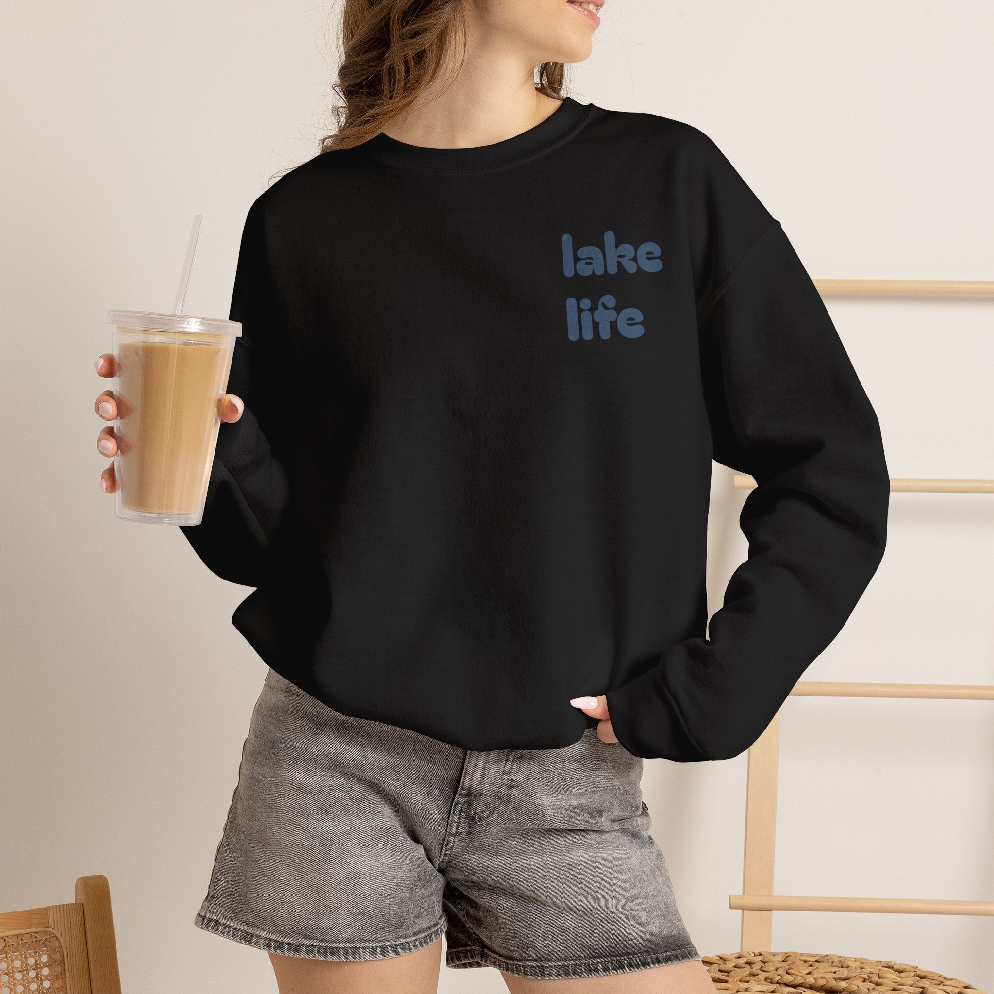 Lakebound Life Wave Front & Back Crewneck