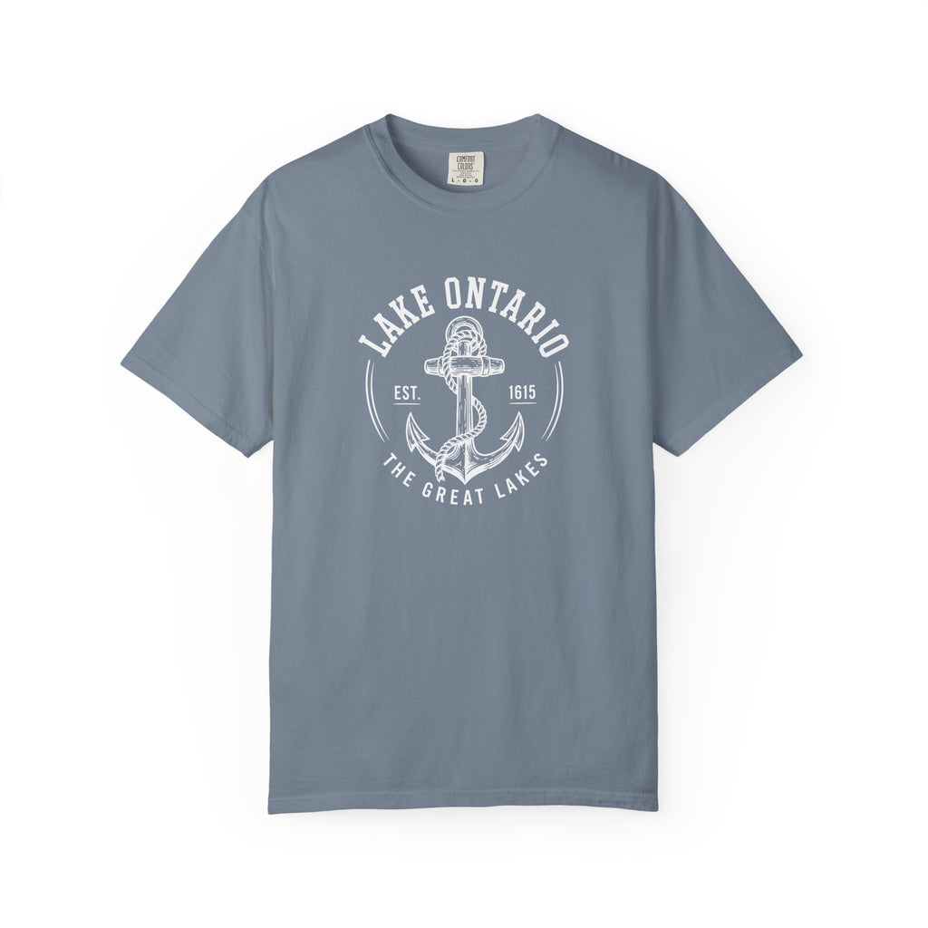 Lake Ontario Anchor Tee, Vintage Nautical Great Lakes Badge