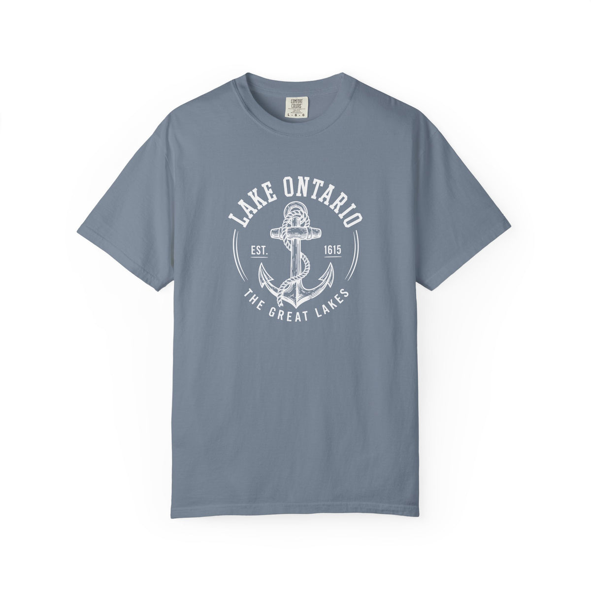 Lake Ontario Anchor Tee, Vintage Nautical Great Lakes Badge