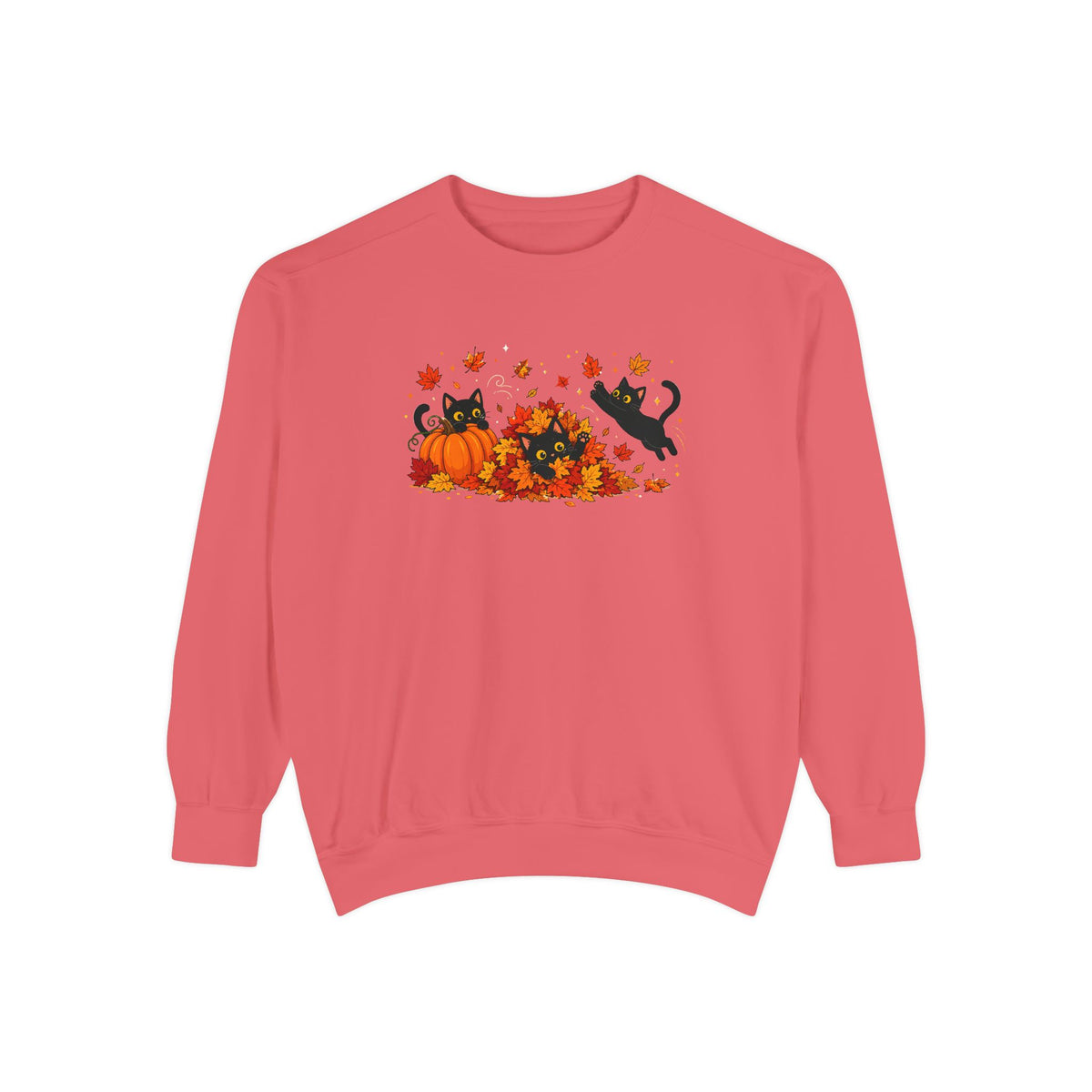 Black Cat & Pumpkin Patch Crewneck for Autumn Porch Nights