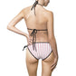 Striped Pink Triangle Bikini — Women's Tie-Side Swimsuit