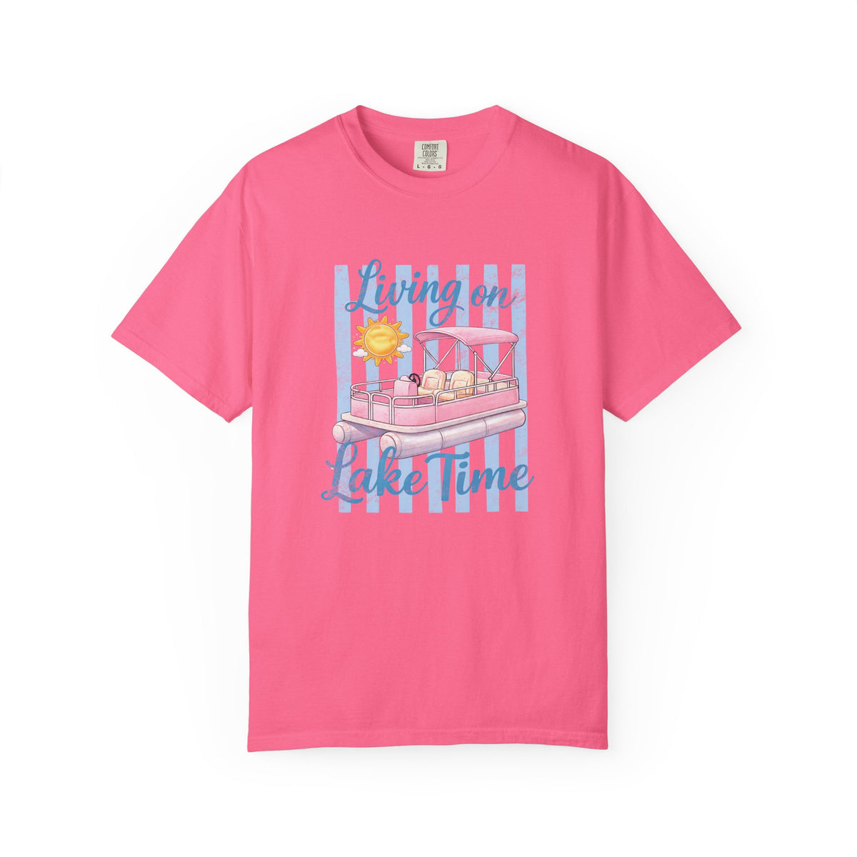 Living on Lake Time" Pontoon T-Shirt