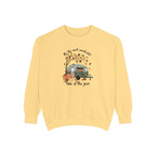 Fall Camper Crewneck with Autumn Cabin Illustration