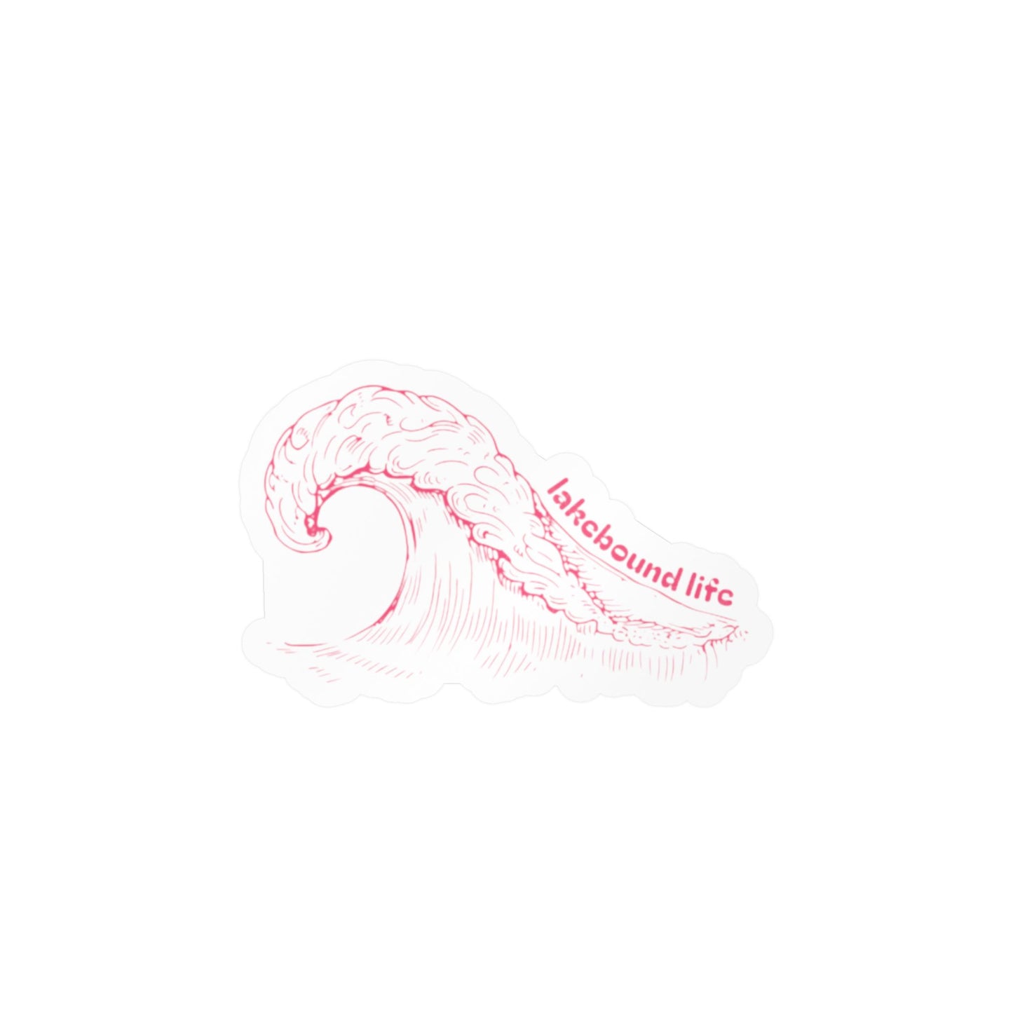 Kiss-Cut Vinyl Decal — Pink Wave "lakebound life" Sticker