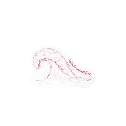 Kiss-Cut Vinyl Decal — Pink Wave "lakebound life" Sticker