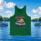 Living On Lake Time Tank Top — Retro Boat Lake Life Graphic Tank