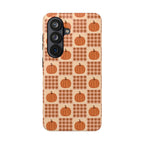 Pumpkin Plaid Tough Phone Case for Fall Harvest Mornings