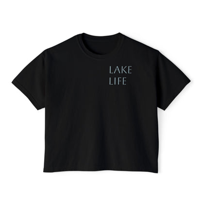 Lake Life Boxy Tee — "Lake Life, Good Company" Graphic