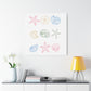 Pastel Coastal Seaside Shells & Starfish Canvas Print