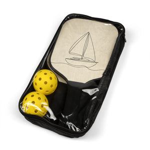 Pickleball Paddle Set: Nautical Sailboat Sketch Design