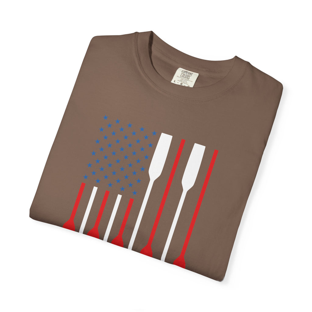 Rowing Oars American Flag T-Shirt
