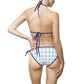 Gingham Tie-Side Bikini: Light Blue Triangle Swimsuit