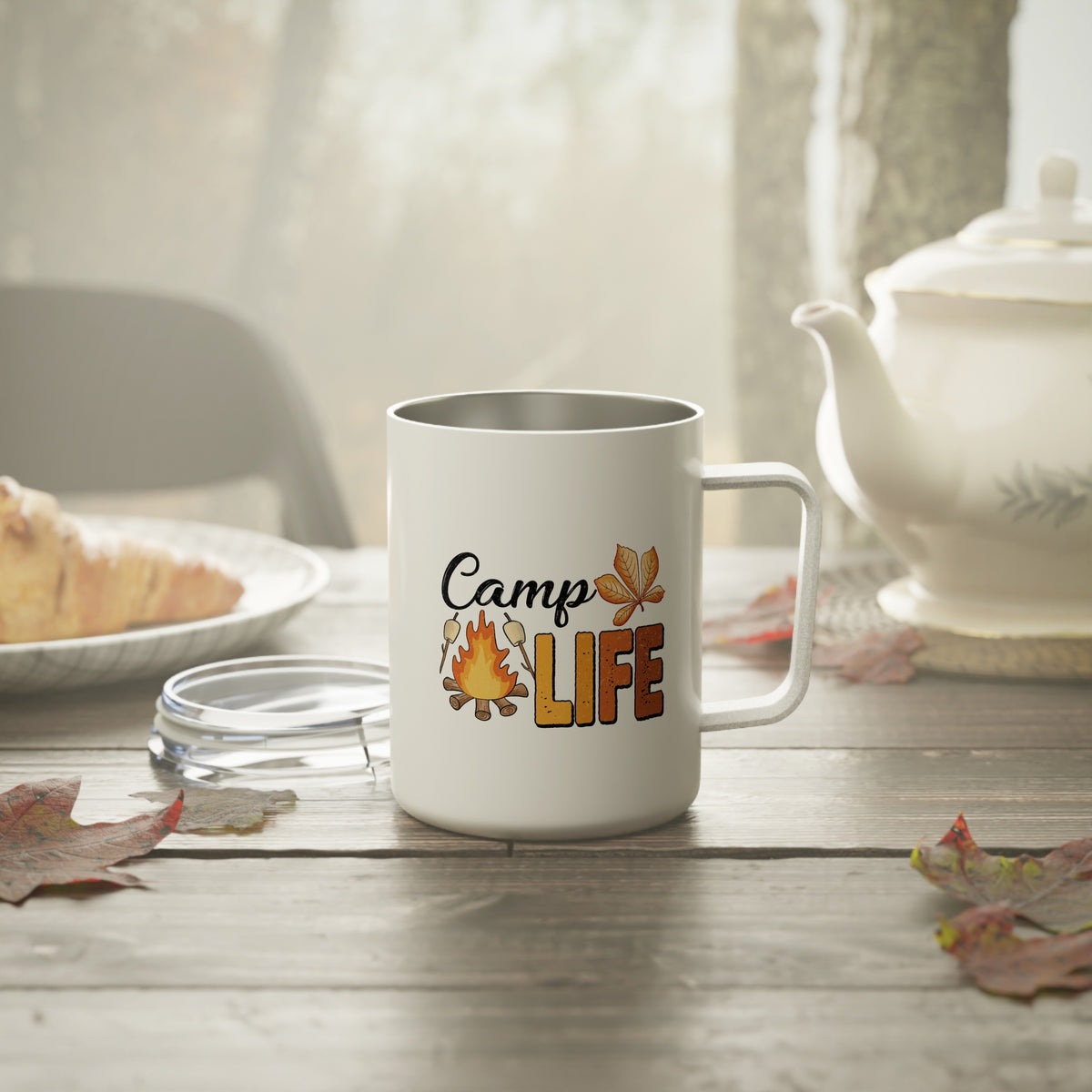 Campfire Coffee 10oz Insulated Mug for Cozy Autumn Mornings