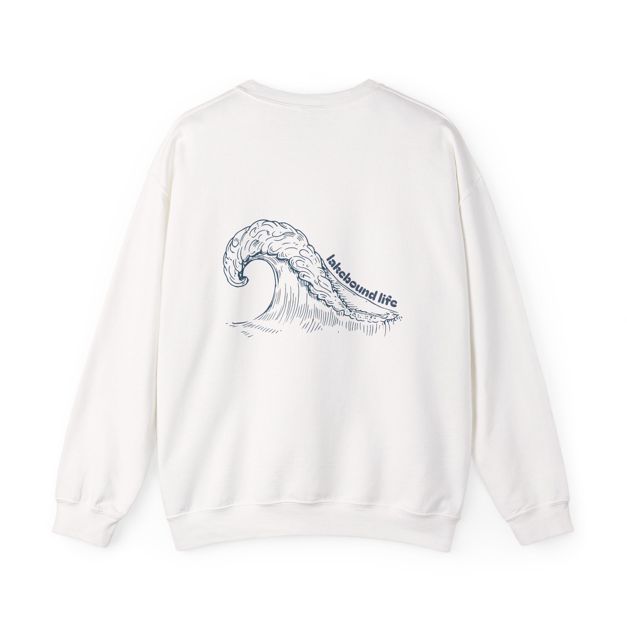 Lakebound Life Wave Front & Back Crewneck