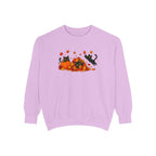 Black Cat & Pumpkin Patch Crewneck for Autumn Porch Nights
