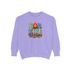 Bonfire Season Pullover with Hand-Drawn Flame Graphic