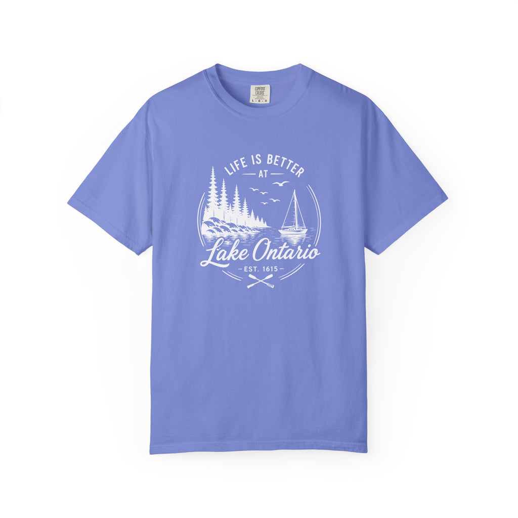 Lake Ontario Tee, Life Is Better at the Lake Sailboat Graphic