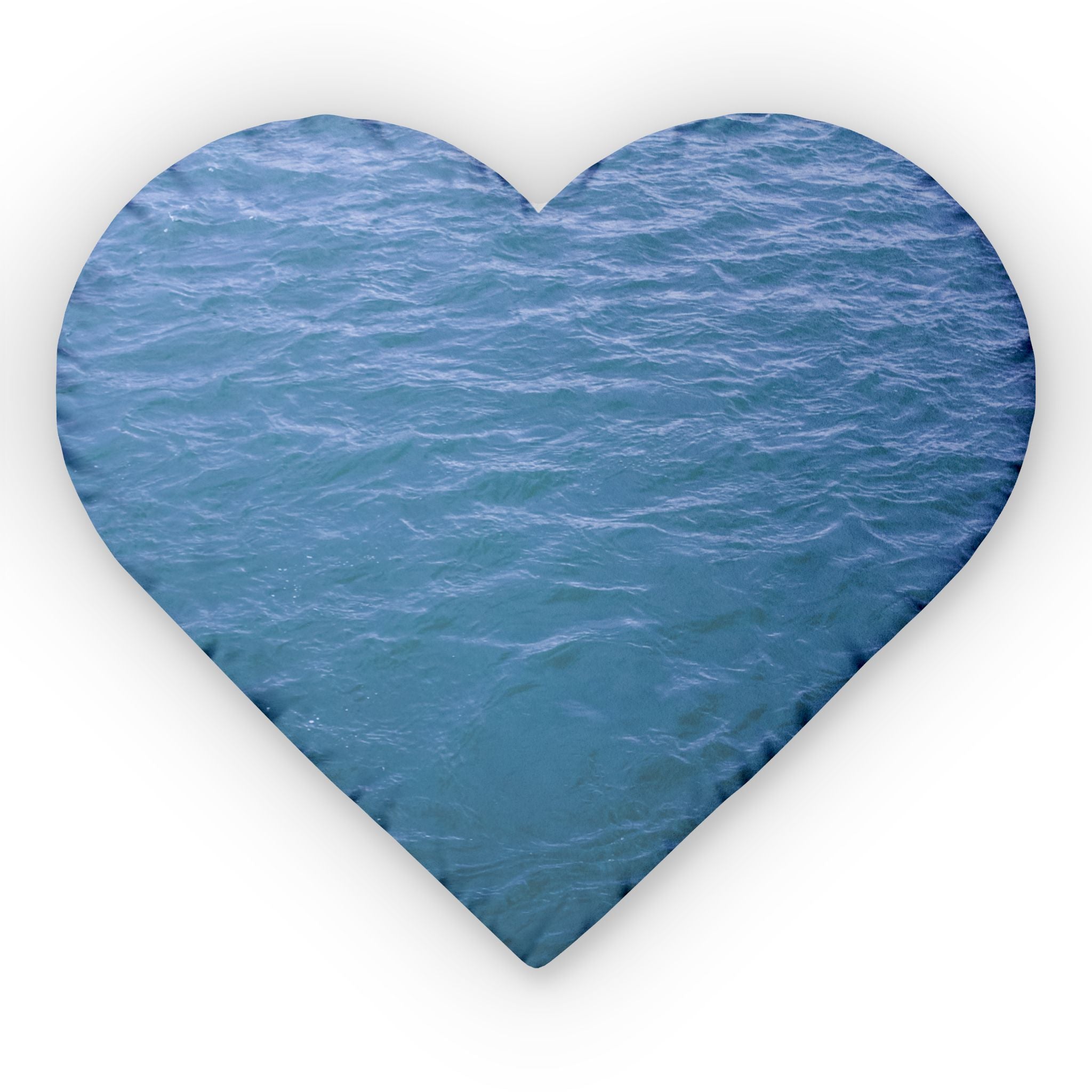 Heart Pillow, Ocean Wave Blue Custom Shaped Decorative Pillow