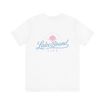 LakeBound Life Tee: Pastel Sunset Lake Graphic T-Shirt