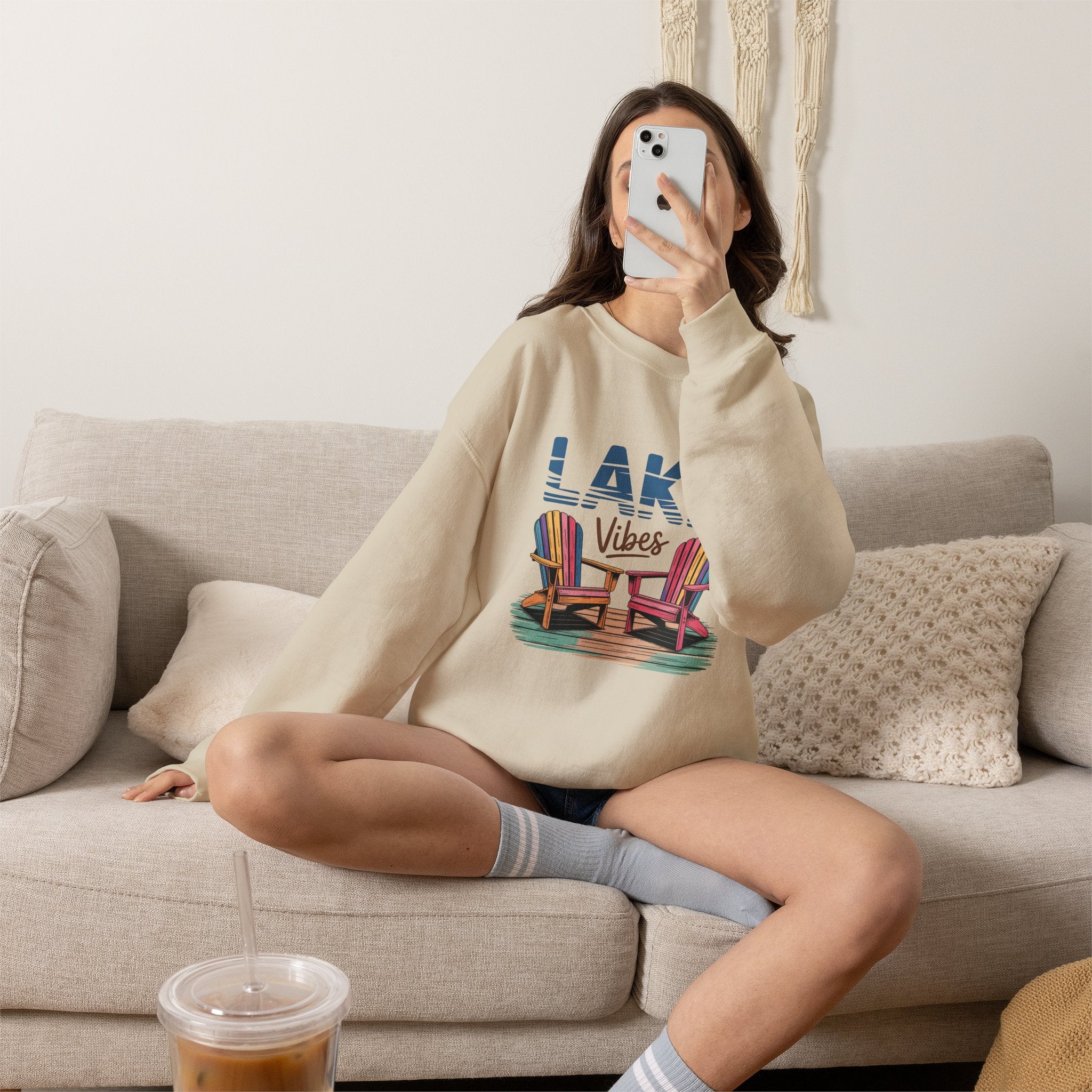 Lake Vibes Adirondack Chairs Crewneck