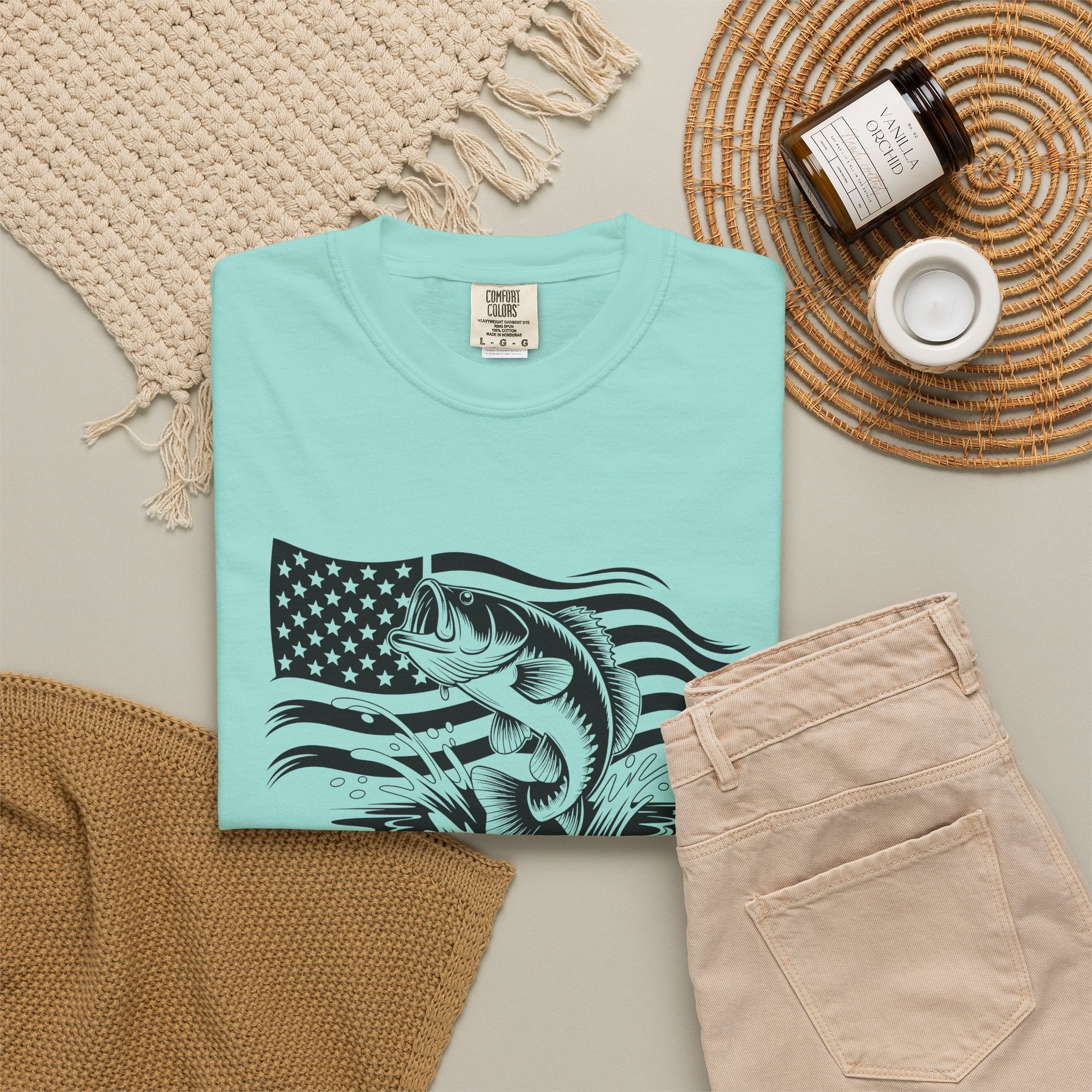 Patriotic Bass Fishing T-Shirt
