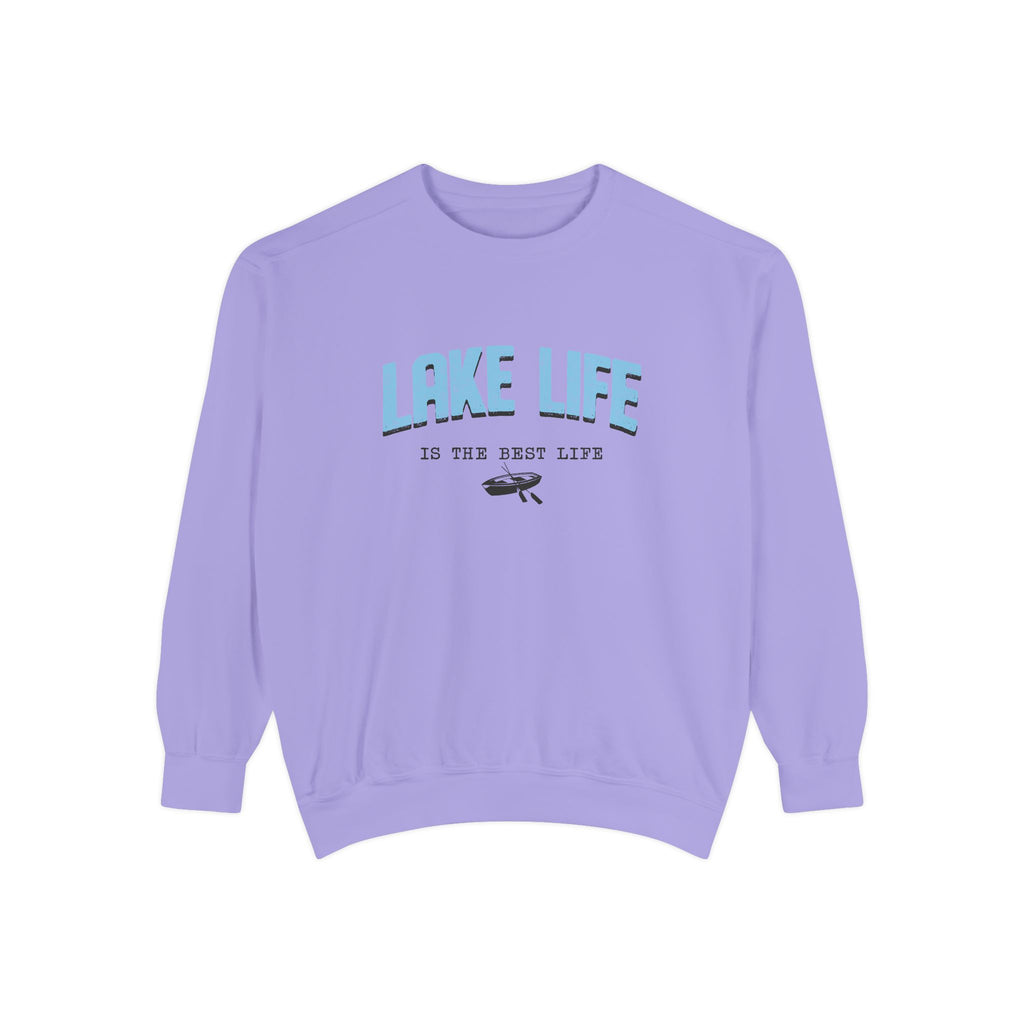 Lake Life Cozy Crewneck with Embroidered Canoe Detail