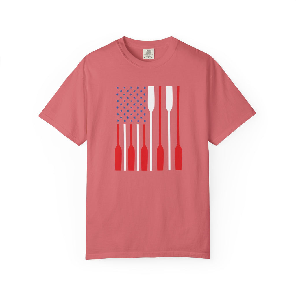 Rowing Oars American Flag T-Shirt