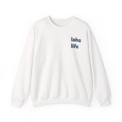 Lake Life Sweatshirt — Crewneck "lake life" Wave Design