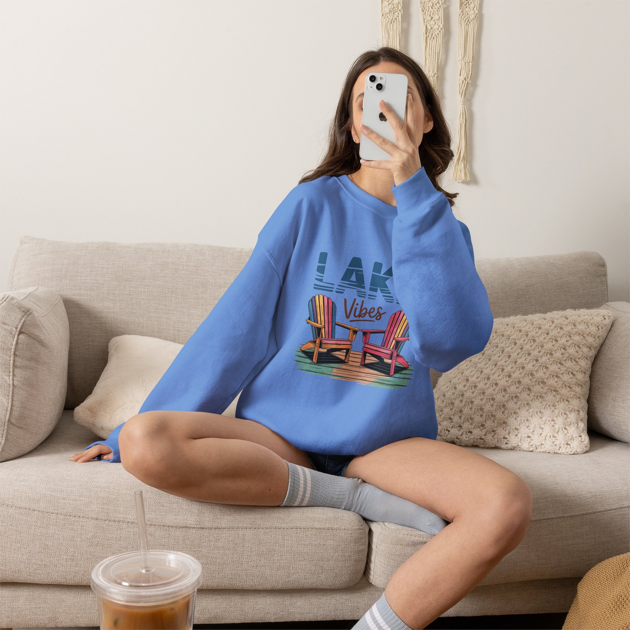 Lake Vibes Adirondack Chairs Crewneck