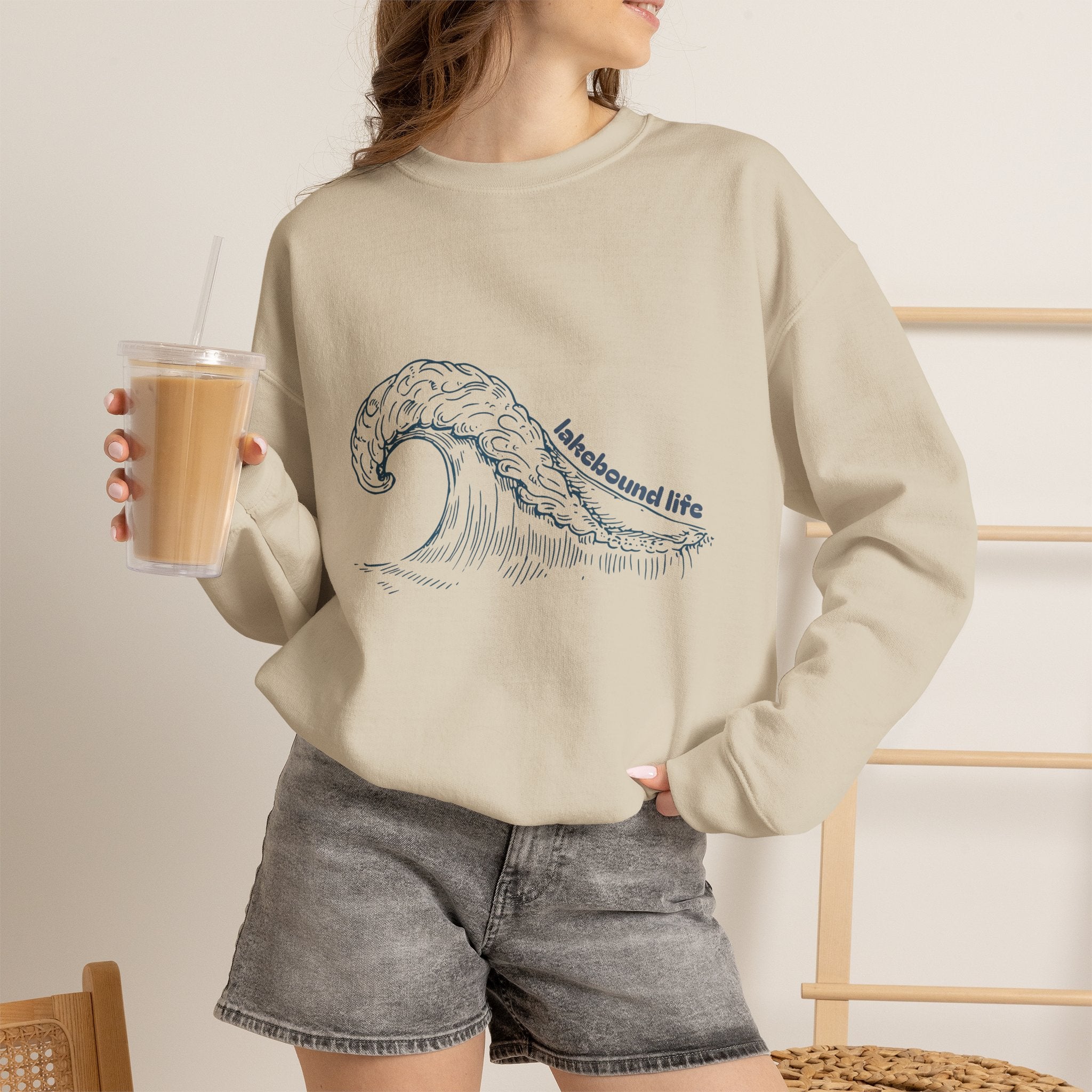 Lakebound Life Wave Crewneck